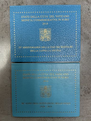 2 монеты 2 евро Юбилейные, Ватикан 2019 г.