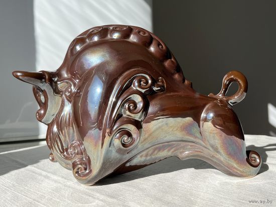 Крупная статуэтка зубр фарфор МФЗ 29см