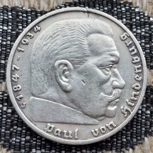 Германия 5 марок 1936 года, J. Серебро! Сторгуй за свою цену, предложи обмен!