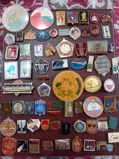 Значки сборный лот 68шт.