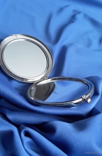 Зеркальце карманное. Новое. Металл. Стекло