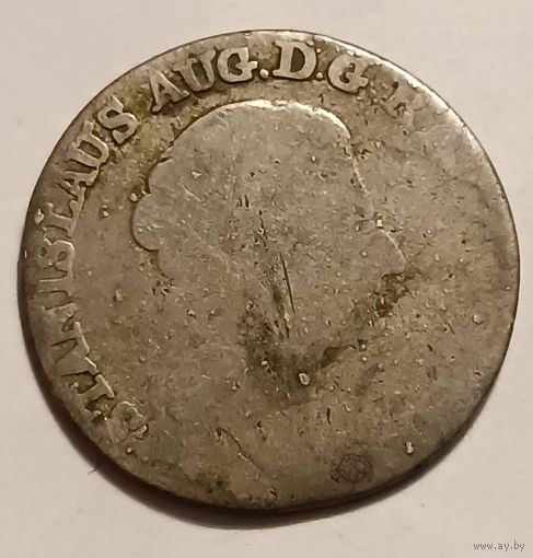 Польша 4 серебряных гроша, 1787 - 1795, серебро 4,5 грамм Станислав Август Понятовский
