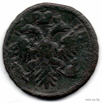 РОССИЙСКАЯ ИМПЕРИЯ. 1 ДЕНГА 1731. ПЕРЕЧЕКАН. НЕЧАСТАЯ