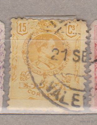 Известные  Люди Личности король Альфонсо XIII Испания  1917 год лот 11 контрольный номер на реверсе (1 буква и 6 цифр) P690,446 ОРАНЖЕВЫЙ номер