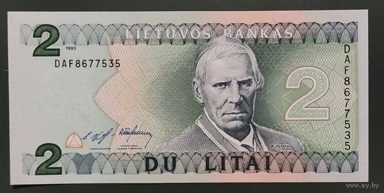 2 лита 1993 года - Литва - UNC