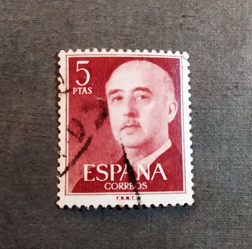 Марка Испания 1955 год. Генерал Франко