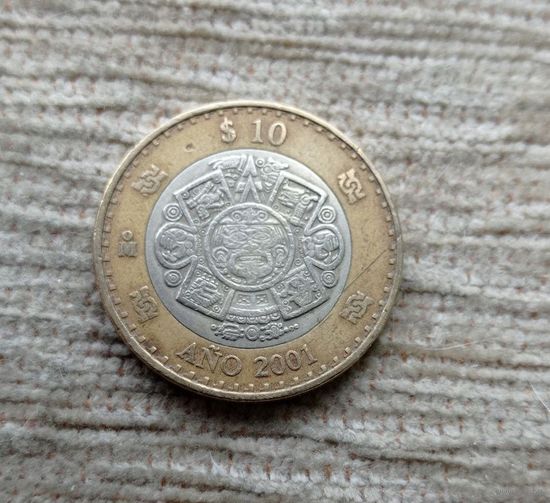 Werty71 Мексика 10 песо 2001 Миллениум Биметалл