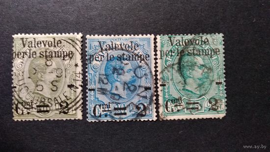 ИТАЛИЯ\264с\1890 Стандарты король Умберто надпечатки кц18евр