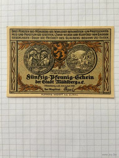 50 пфенигов (нотгельды) г. Германия.-2912