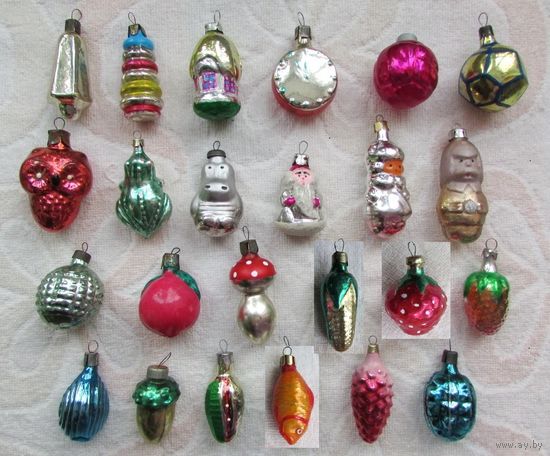 Елочные игрушки одним лотом. Стекло, СССР