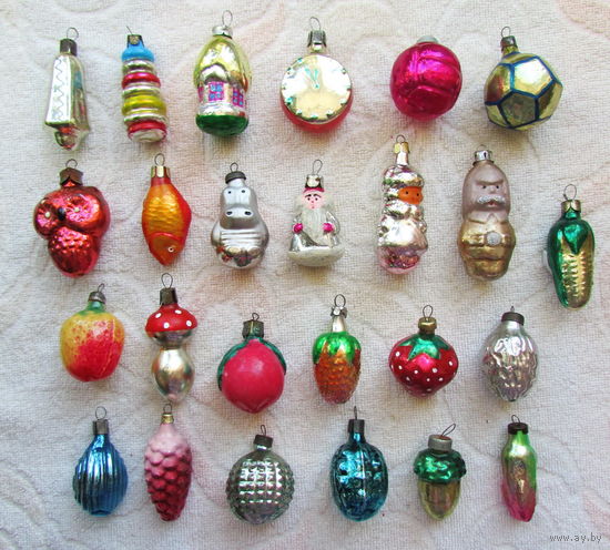 Елочные игрушки одним лотом. Стекло, СССР