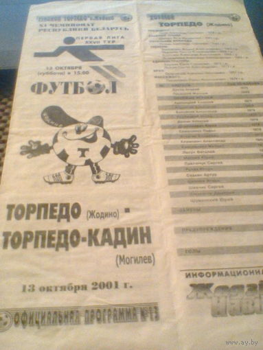 30.10.2001--Торпедо Жодино--Торпедо Могилев