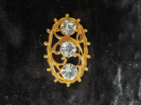 Брошь СССР позолоченная "Три камушка"