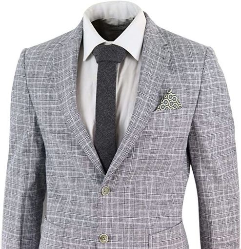 Harry Brown - Серый клетчатый льняной костюм