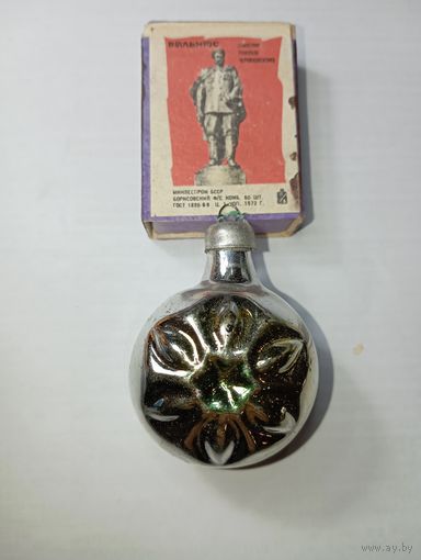 Игрушка на ёлку , Снежинка , винтаж , стекло , СССР . С 80 копеек .