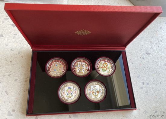 Комплект памятных монет "Слуцкiя паясы". Слуцкие пояса.