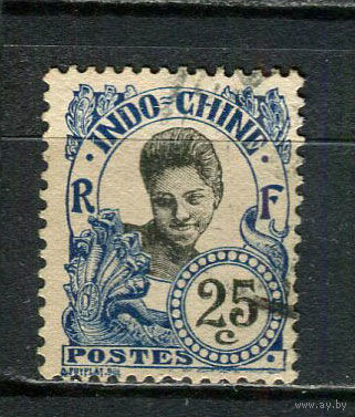 Французский Индокитай - 1907 - Женщина 25С - [Mi.48] - 1 марка. Гашеная.  (Лот 67HR)-TG3P4