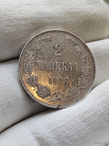 2 марки для Финляндии Николай Второй.  Штемпельная .Редкая