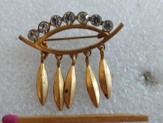 Брошь винтажная советская с пятью подвесками