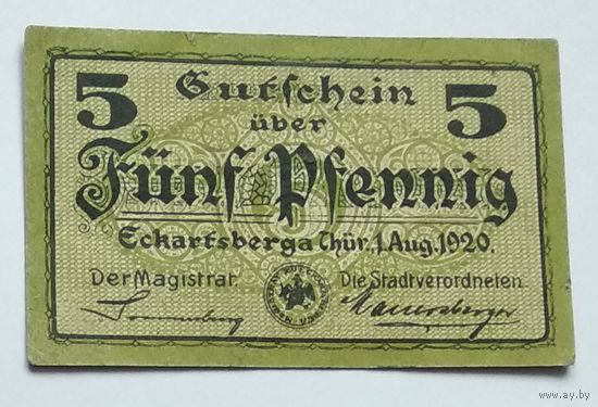 Германия, Нотгельд Eckartsberga 5 пфенингов 1920 --197