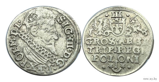Трояк (3 гроша) 1623 года Краков Сигизмунд III Ваза