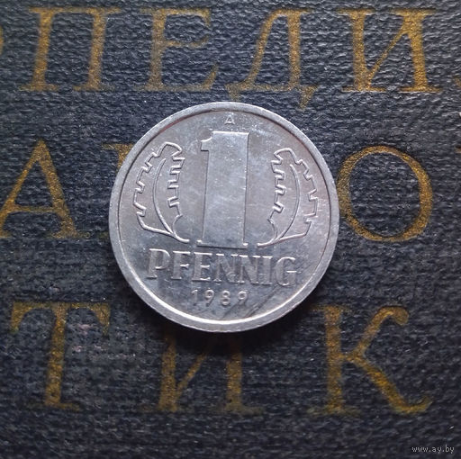 1 пфенниг 1989 (A) Германия ГДР #22 aUNC