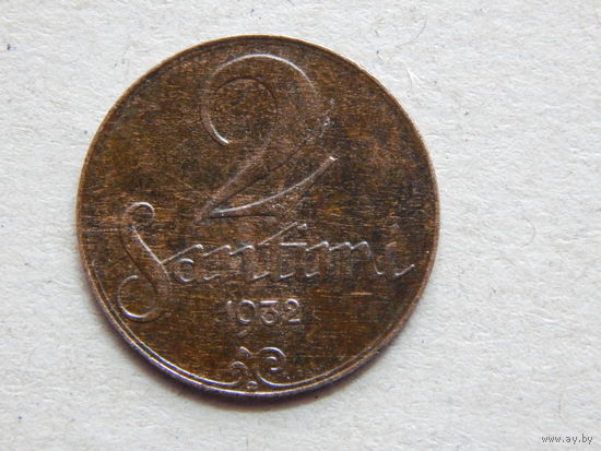 Латвия 2 сантима 1932г.