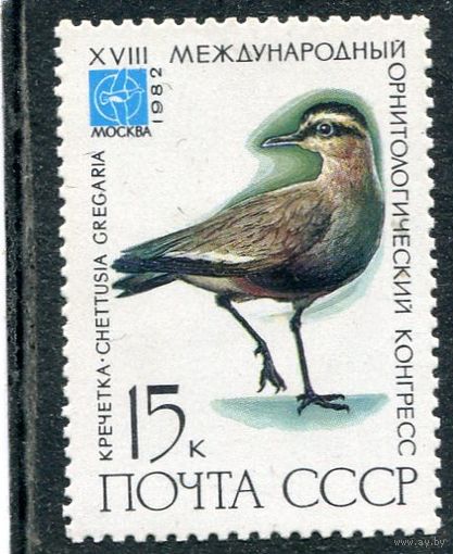 СССР 1982. Фауна. Птицы. Кречетка