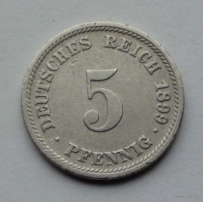 Германия - Германская империя 5 пфеннигов. 1899. D