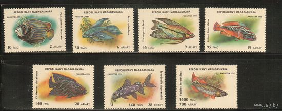 Мадагаскар-1994(Мих.1717-1722),  ** ,   Морская  Фауна , Рыбы(полная серия)