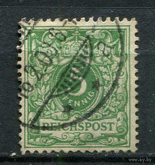 Рейх - 1889/1900 - Цифры 5Pf - [Mi.46] - 1 марка. Гашеная.  (Лот 55HB)-T4P51