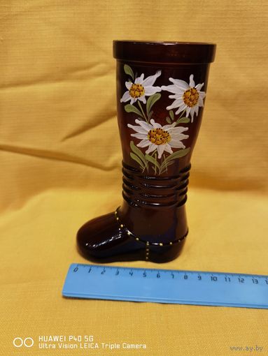 Ваза сапожок ручная роспись Германия самая привлекательная цена трёхдневный аукцион