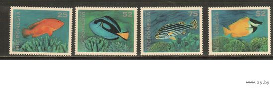 Микронезия-1994 (Мих.376-379) , ** , Морская фауна, Рыбы (полная серия)