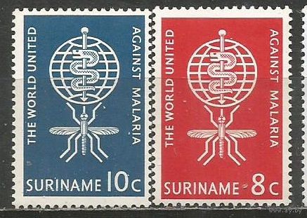 Нидерландский Суринам.  Борьба с малярией. 1962г. Mi#421-23. Серия.