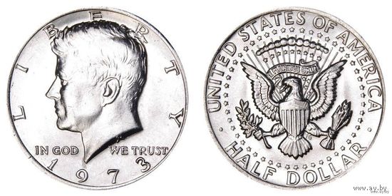 Пол доллара США 1973 год Кеннеди (Состояние на фото,редкий год)
