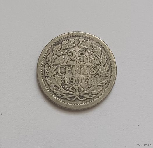 25 цент. 1917г.640 пр., Нидерланды. Не чищена.
