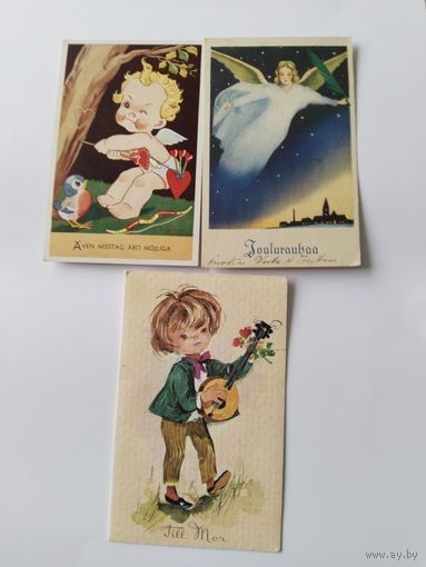 Финляндия и др. 3 почт карточки