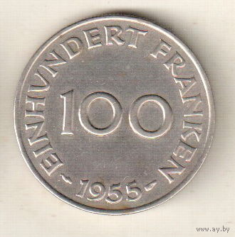 Саар 100 франк 1955