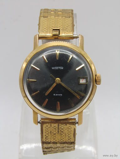 В отличном коллекционном состоянии! "Восток". Часы на ходу. Позолоченные Ау20. СССР. м