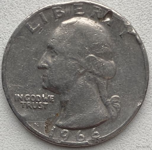 США 25 центов (квотер) 1966 г.
