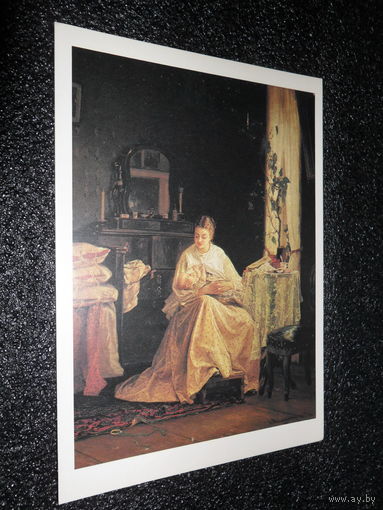 Открытка Максимов В.М. (1844-1911). Женщина с ребенком. (Жена художника с сыном). Таганрогская картинная галерея