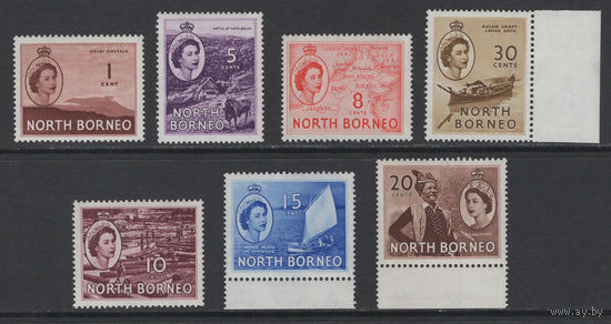 Северное Борнео 1954** часть серии 7 марок SG#372/ /381