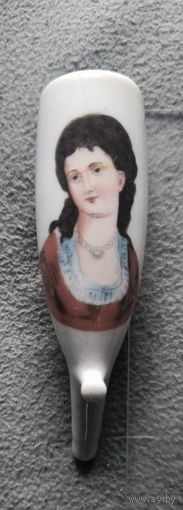 Антикварная чаша трубки (штуммель). Фарфор, роспись. Германия/Австрия, XIX век. Аналог в Музее трубок (Амстердам)