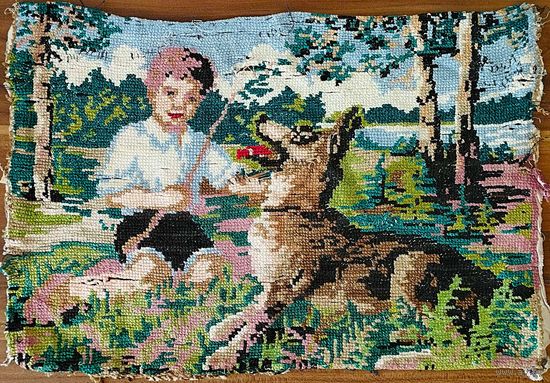 Вышивка. Начало 50-х годов. 42 x 28 см.
