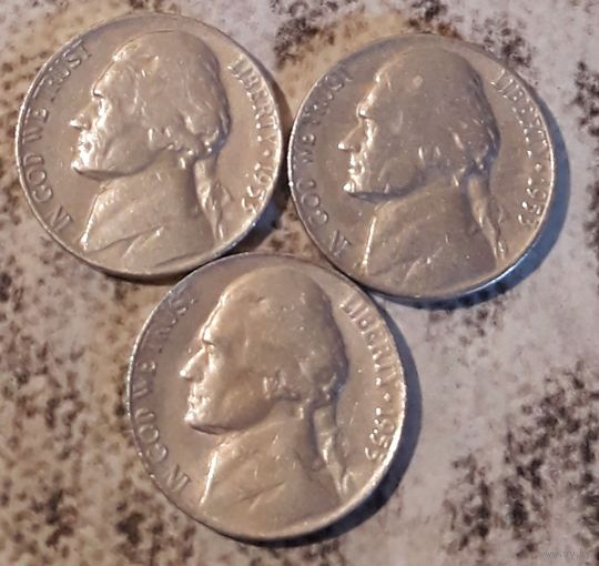 5 центов  1953 P D S США Джеферсон