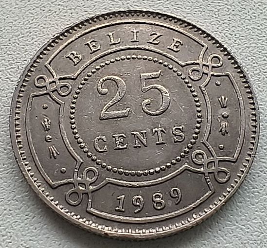 Белиз 25 центов, 1989  3-10-15