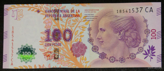 Аргентина 100 песо ND (2017) Эвита серия CA UNC