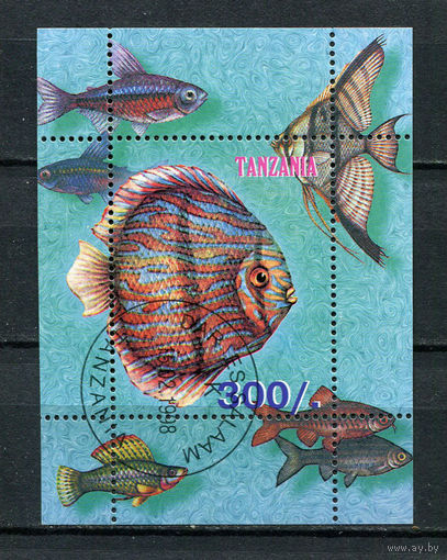 Танзания - 1998 - Рыбки - 1 блок. Гашеный.  (LOT HB40)-T10P26