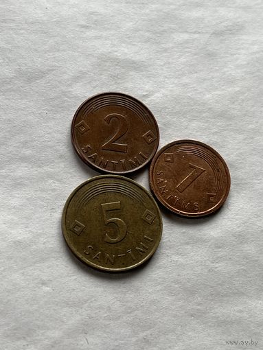Латвия 3 монеты