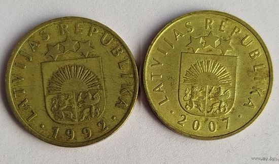 Латвия 5 сантимов 1992, 2007